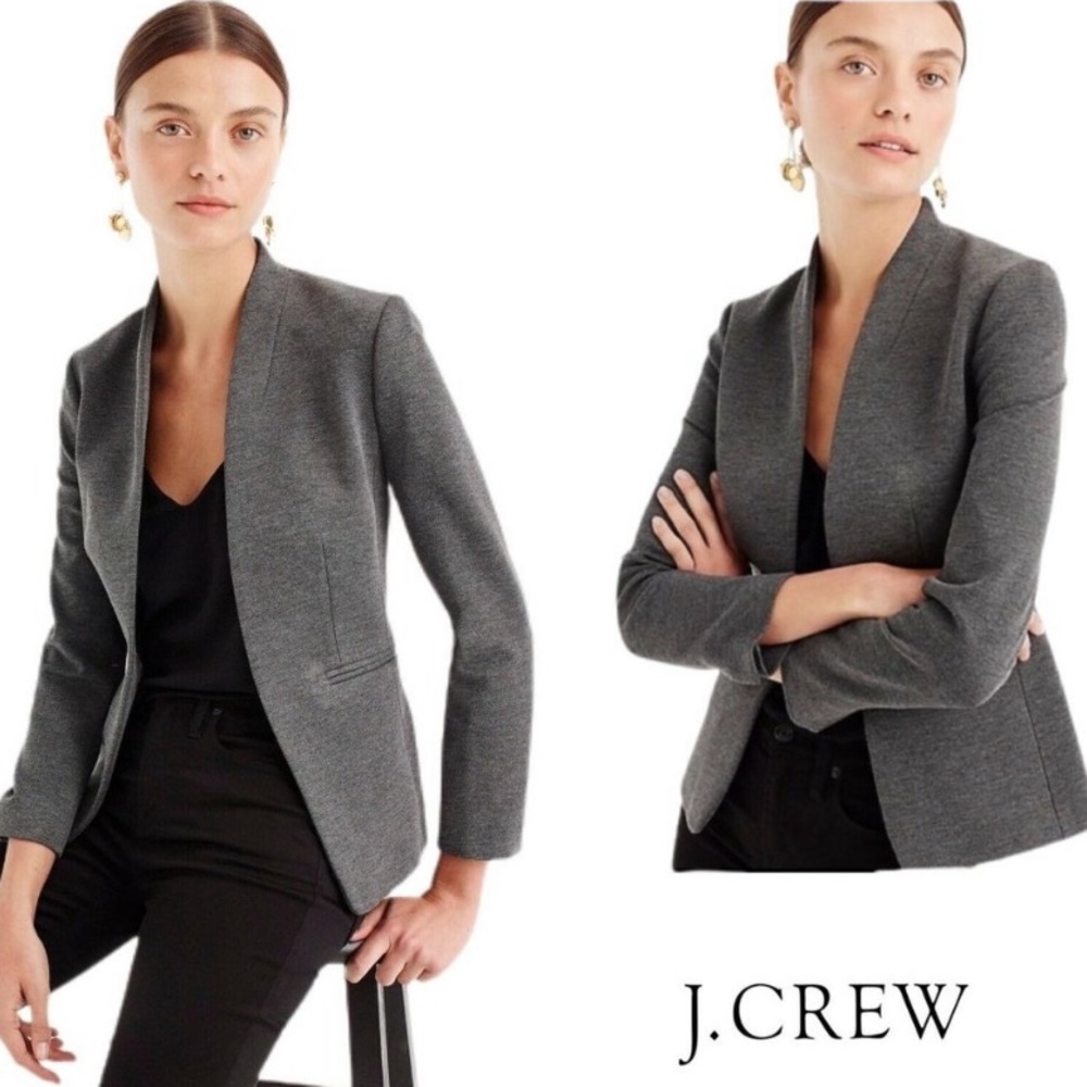 J. Crew Women's Gray Open-Front Blazer